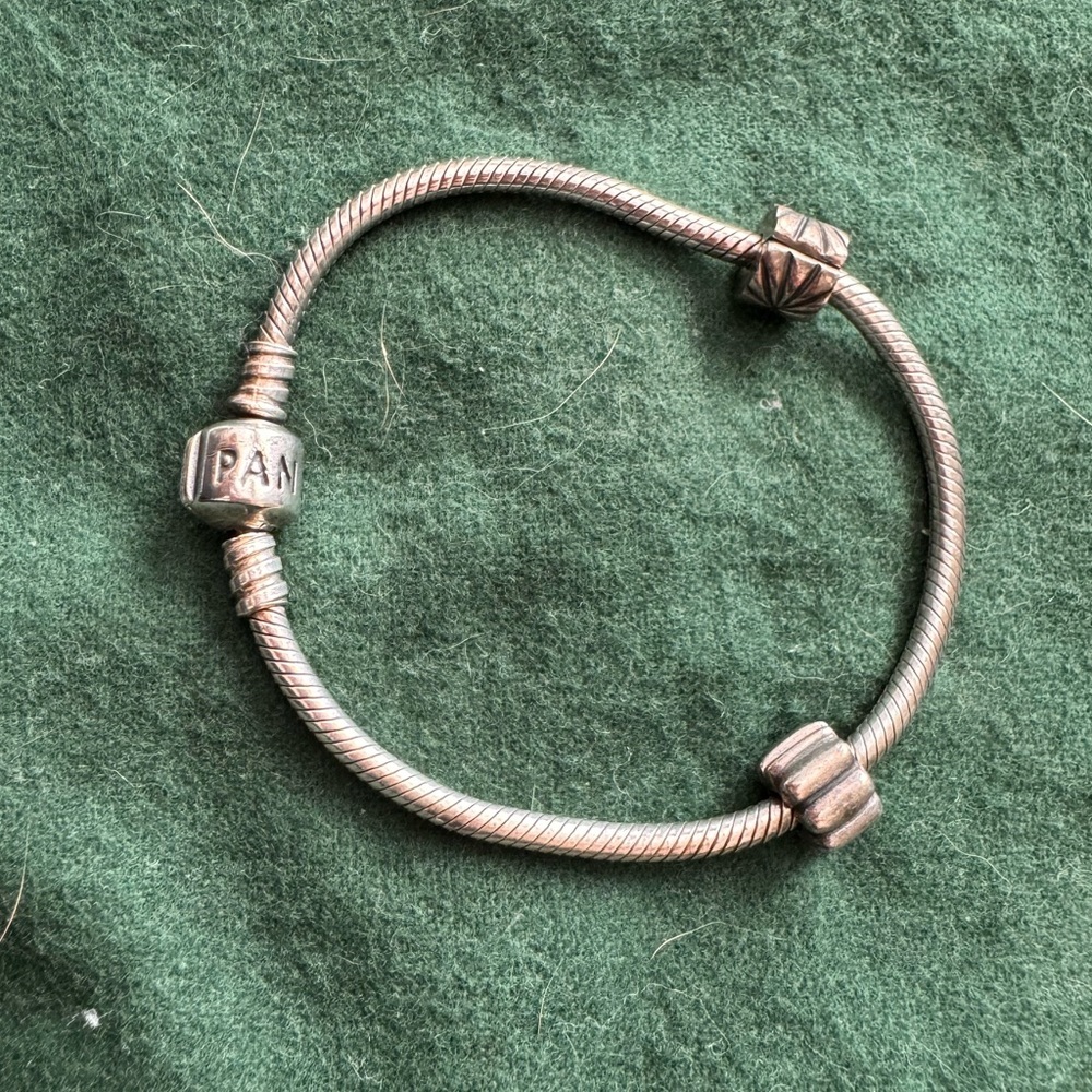 Pandora Authentic Sterling Silver Snake Bracelet with spacers - Picture 2 of 8
